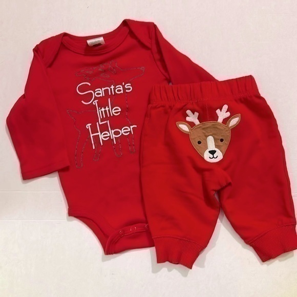 Carter's Other - Santa’s little helper with reindeer pants 3 months